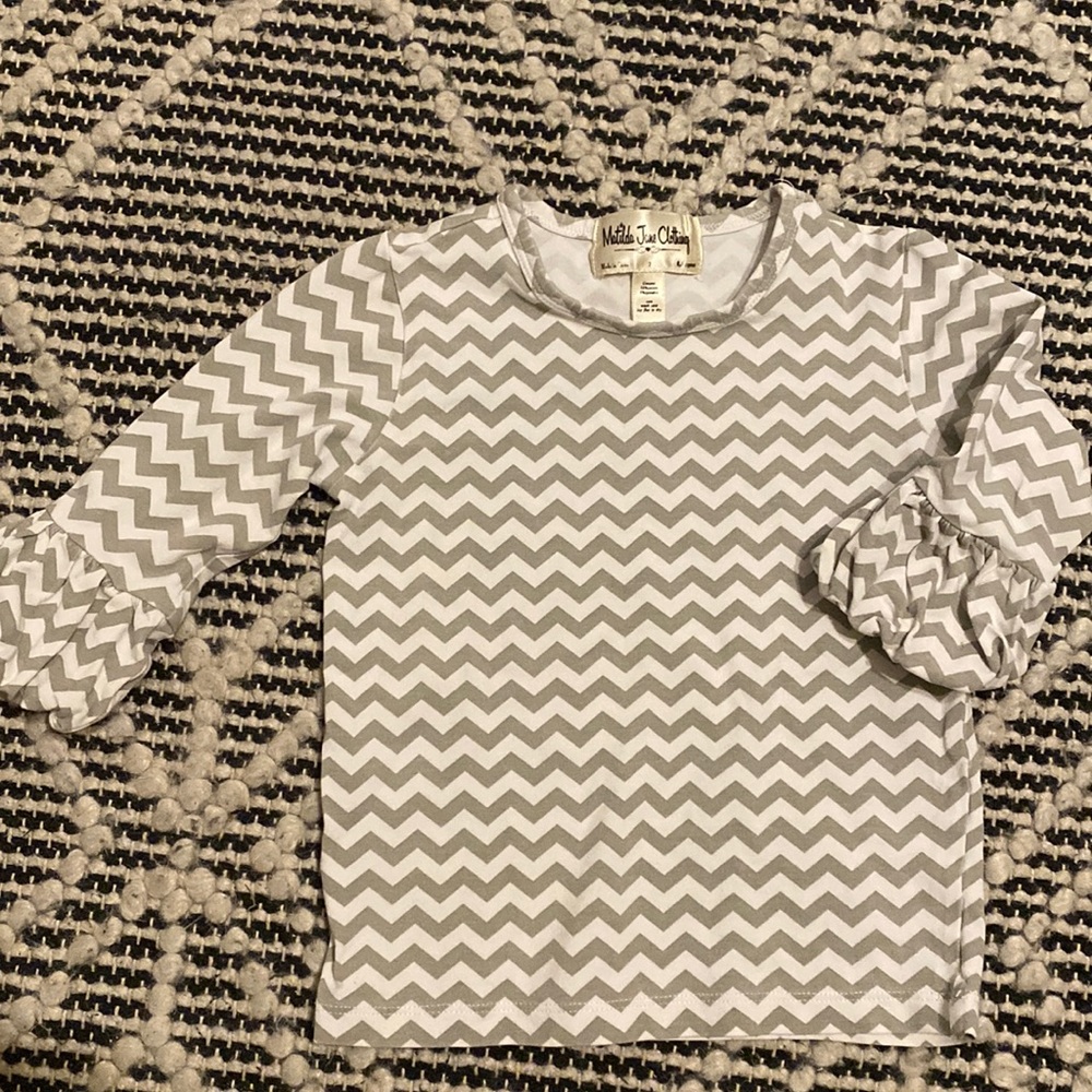 Matilda Jane long sleeve chevron shirt, size 2